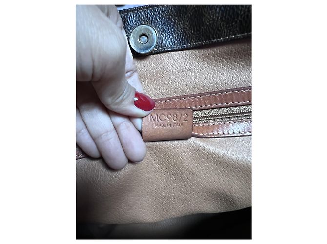 Big Bag Borsa tote Céline Macadam in pelle marrone - vista 6