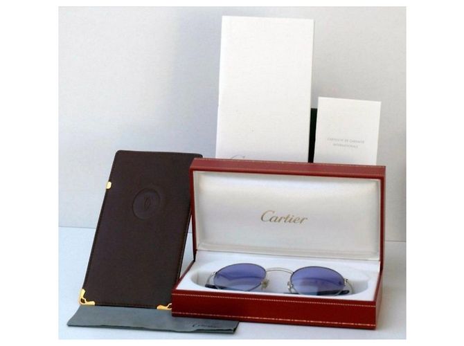 Occhiali da sole Cartier Viola Argento Porpora - vista 2
