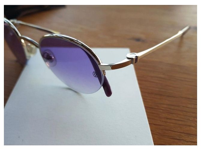 Occhiali da sole Cartier Viola Argento Porpora - vista 3
