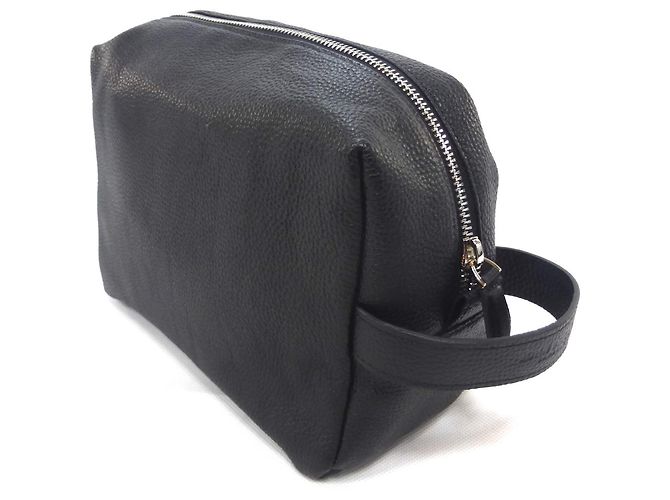 Autre Marque Beauty case in pelle nera Nero - vista 2