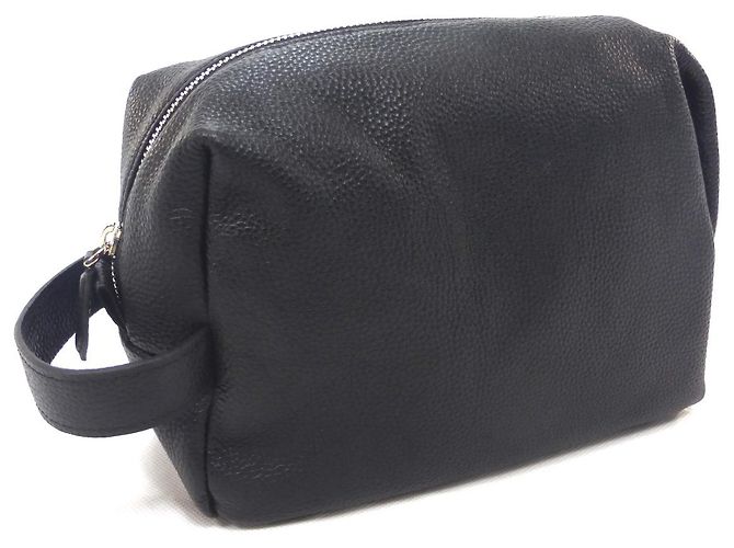 Autre Marque Beauty case in pelle nera Nero - vista 4