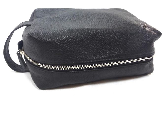 Autre Marque Beauty case in pelle nera Nero - vista 6