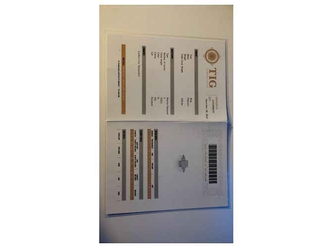 Autre Marque Verlobungsring aus Platin mit Smaragdschliff Diamant Silber - Ansicht 5