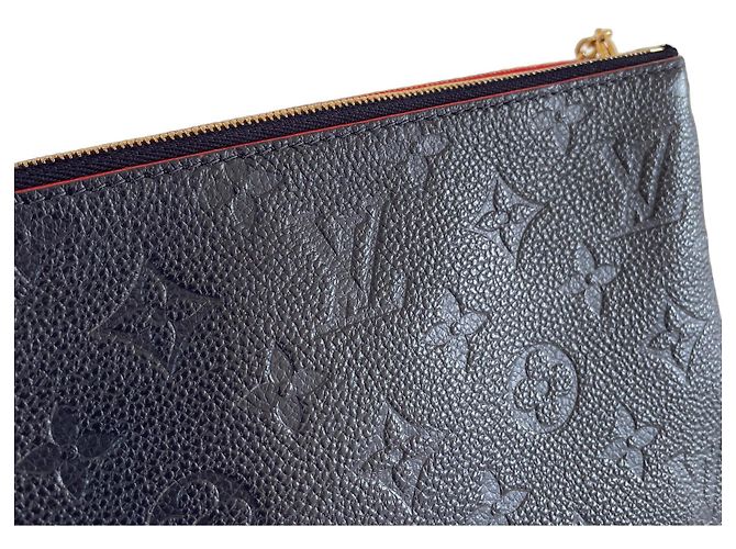 Pochette con zip foderata Louis Vuitton marine rouge blu navy a tracolla Rosso Bordò Blu scuro - vista 10