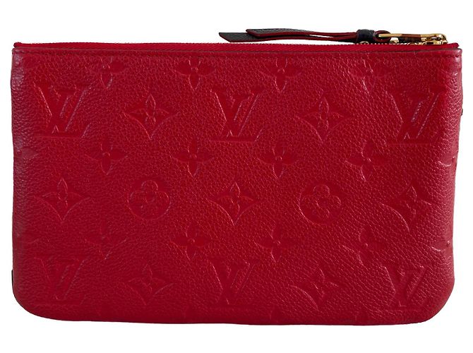 Pochette con zip foderata Louis Vuitton marine rouge blu navy a tracolla Rosso Bordò Blu scuro - vista 11