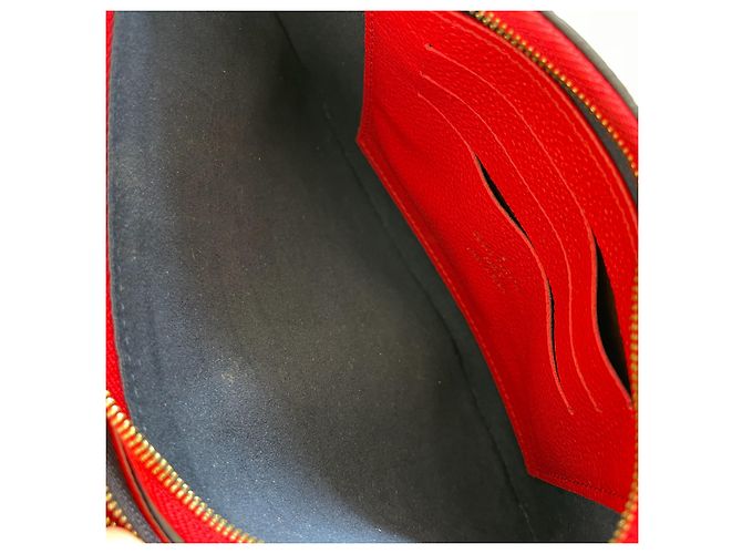 Pochette con zip foderata Louis Vuitton marine rouge blu navy a tracolla Rosso Bordò Blu scuro - vista 12