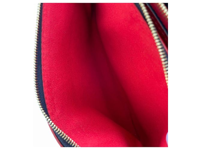 Pochette con zip foderata Louis Vuitton marine rouge blu navy a tracolla Rosso Bordò Blu scuro - vista 13