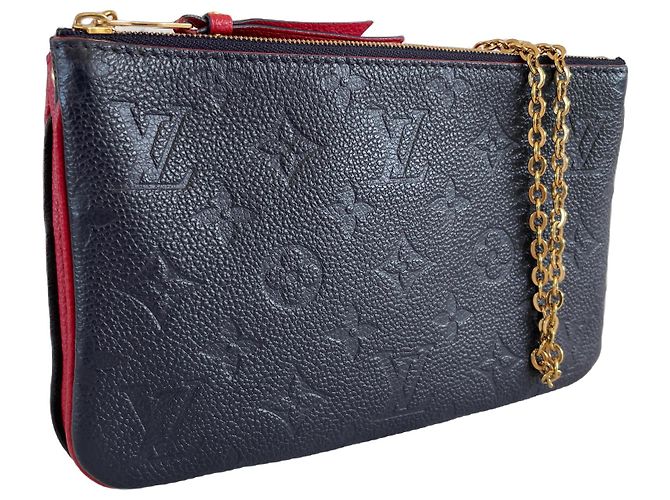 Pochette con zip foderata Louis Vuitton marine rouge blu navy a tracolla Rosso Bordò Blu scuro - vista 2