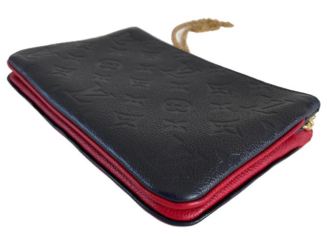 Pochette con zip foderata Louis Vuitton marine rouge blu navy a tracolla Rosso Bordò Blu scuro - vista 4