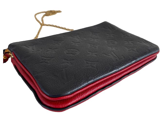 Pochette con zip foderata Louis Vuitton marine rouge blu navy a tracolla Rosso Bordò Blu scuro - vista 5