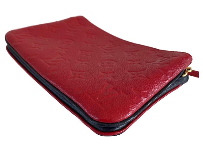 Pochette con zip foderata Louis Vuitton marine rouge blu navy a tracolla Rosso Bordò Blu scuro - vista 6