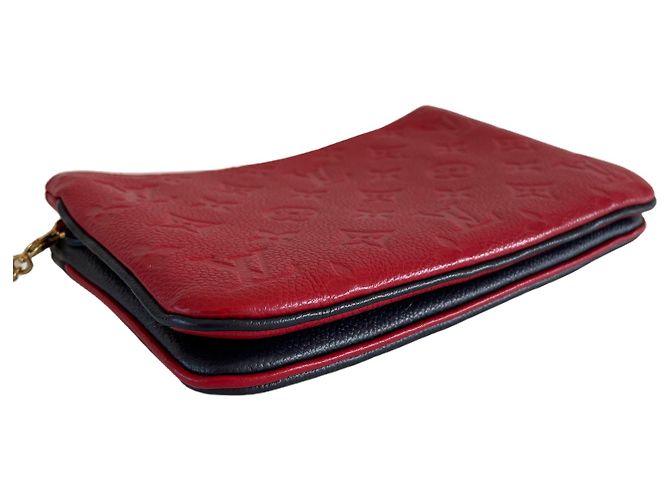 Pochette con zip foderata Louis Vuitton marine rouge blu navy a tracolla Rosso Bordò Blu scuro - vista 7