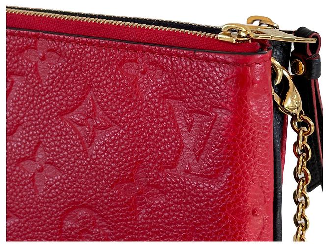 Pochette con zip foderata Louis Vuitton marine rouge blu navy a tracolla Rosso Bordò Blu scuro - vista 8