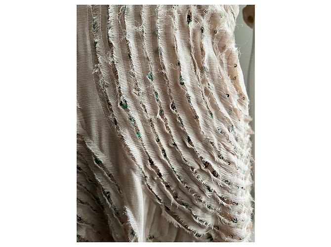 Max Mara Abito in chiffon di seta rosa con paillettes - vista 5