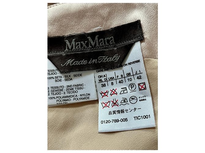 Max Mara Abito in chiffon di seta rosa con paillettes - vista 8
