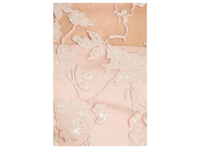 Vera Wang Spitzen- und Paillettenkleid in Blassrosa Pink - Ansicht 2