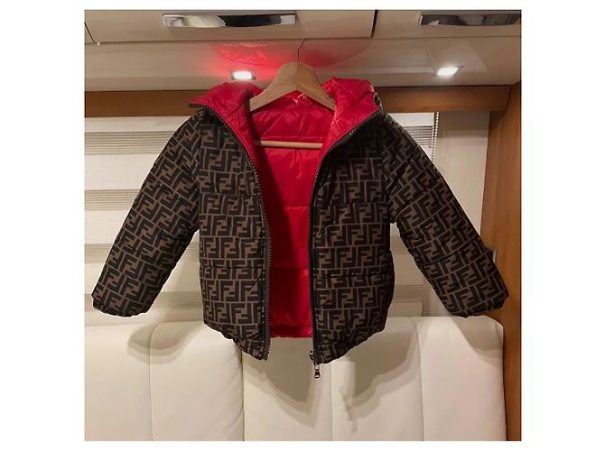 Doudoune fendi FF reversible mixte rouge marron - vue 2