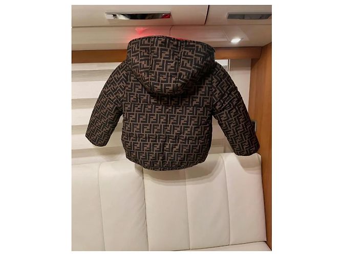 Doudoune fendi FF reversible mixte rouge marron - vue 3