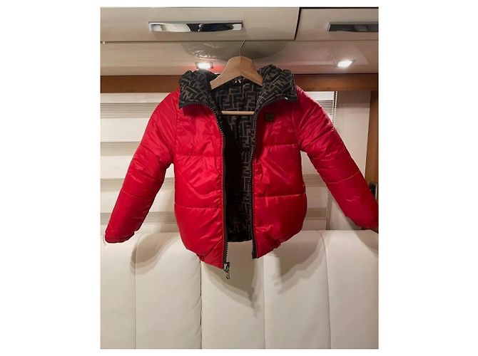 Doudoune fendi FF reversible mixte rouge marron - vue 4