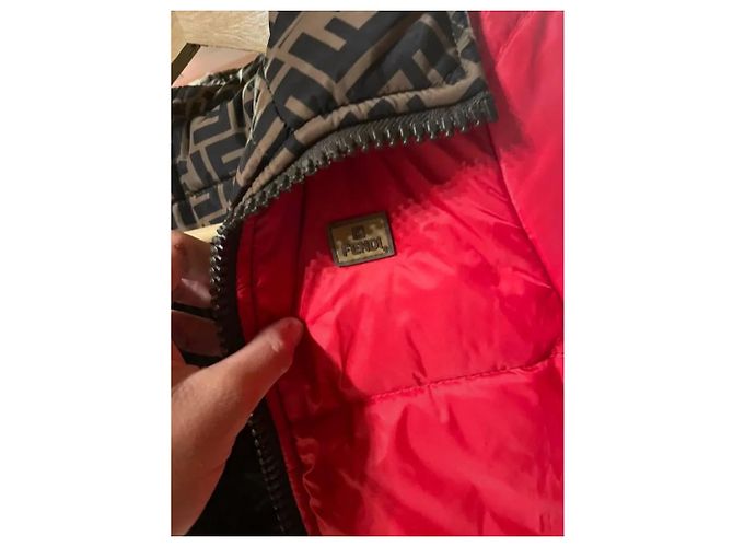 Doudoune fendi FF reversible mixte rouge marron - vue 5