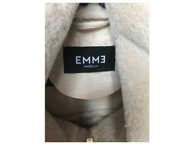 Chaqueta Emme Marella de piel sintética beige - vista 3