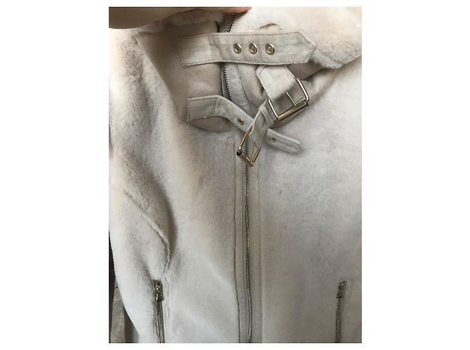 Chaqueta Emme Marella de piel sintética beige - vista 4