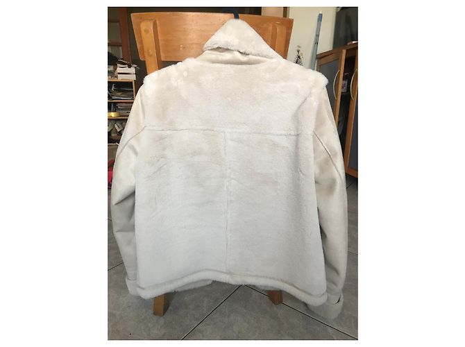 Chaqueta Emme Marella de piel sintética beige - vista 9