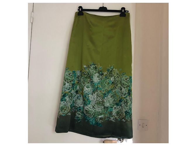 Falda La Perla Verde de Viscosa Talla 40 - vista 3