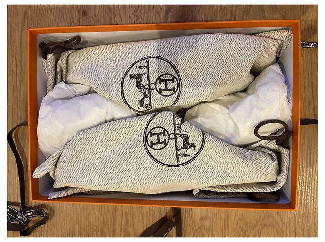 Hermès Cyprus Espadrilles weiß Leder 40.5 - Ansicht 2