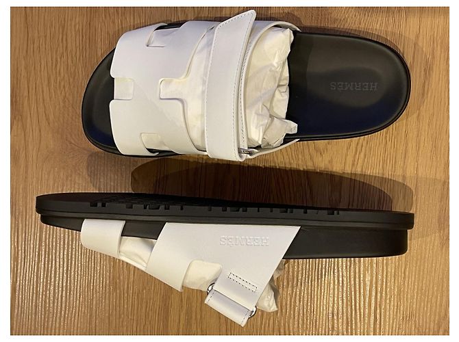Hermès Cyprus Espadrilles weiß Leder 40.5 - Ansicht 3