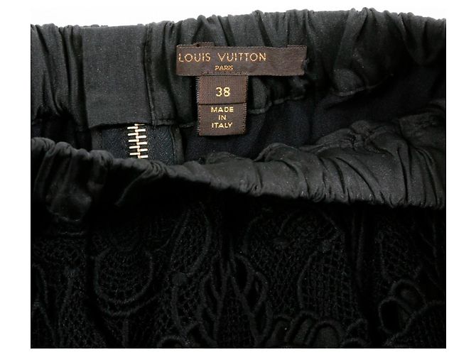 Falda Louis Vuitton en guipur de algodón negro - vista 3