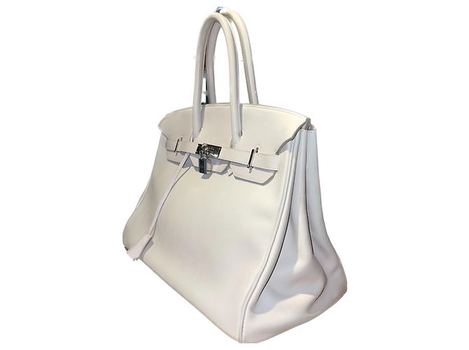 Borsa a mano Hermès Birkin 35 in pelle bianca Bianco - vista 2