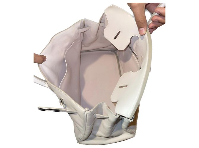 Borsa a mano Hermès Birkin 35 in pelle bianca Bianco - vista 6