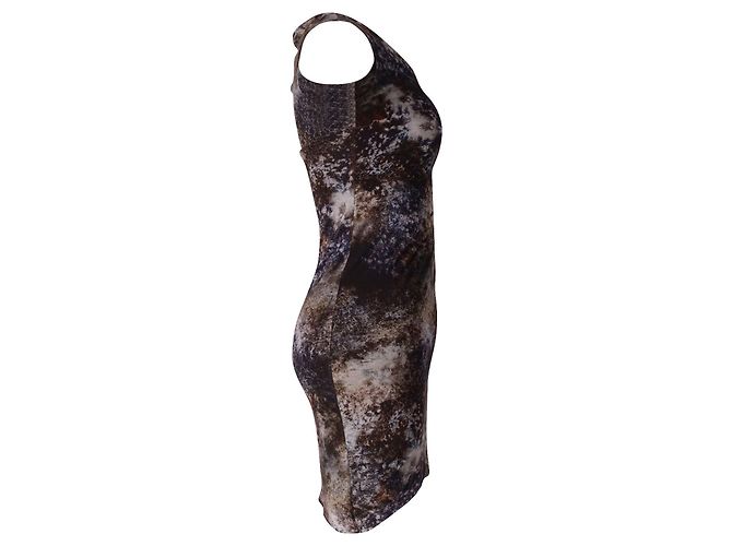 Helmut Lang Ruched Asymmetric Mini Dress in Multicolor Micromodal - view 2