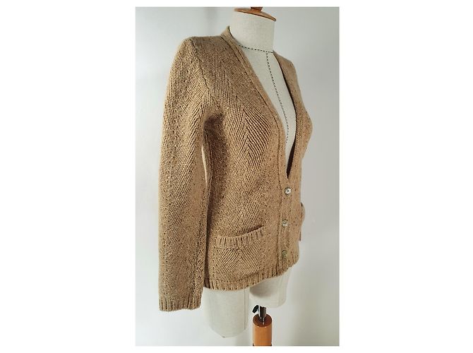 Sportmax Strickjacke aus Kaschmir und Wolle Beige - Ansicht 2