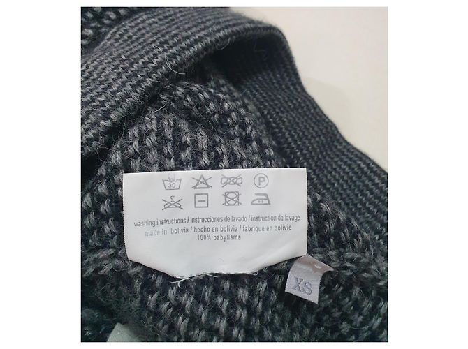 Autre Marque Minifalda Aiayu de Cachemira Gris Negro - vista 5