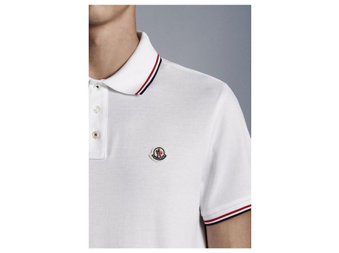 Moncler - Polo avec logo blanc - vue 2