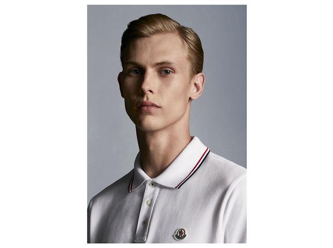 Moncler - Polo avec logo blanc - vue 3