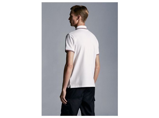Moncler - Polo avec logo blanc - vue 4