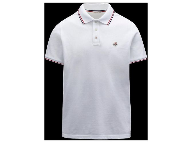 Moncler - Polo avec logo blanc - vue 6