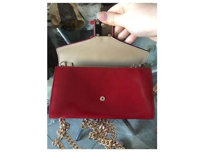 Pochette Max Mara Wallet Pocket Rossa Pelle Catena Dorata Rosso - vista 10