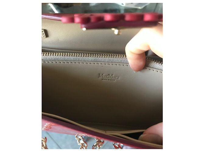 Pochette Max Mara Wallet Pocket Rossa Pelle Catena Dorata Rosso - vista 13
