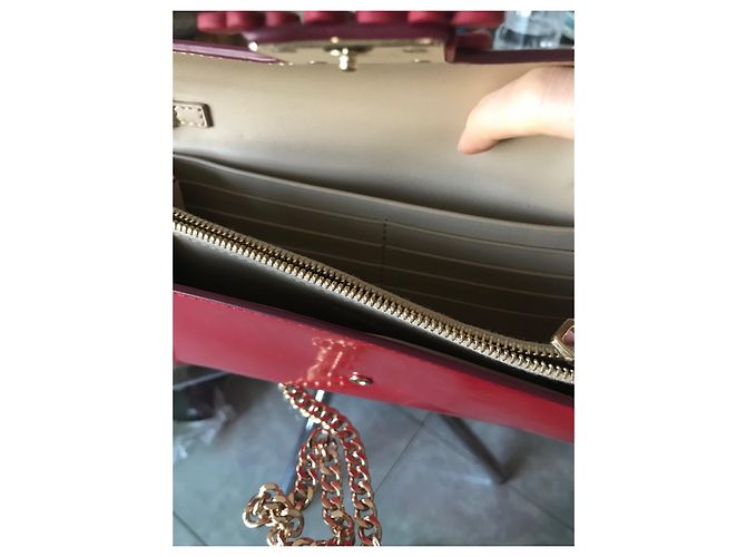 Pochette Max Mara Wallet Pocket Rossa Pelle Catena Dorata Rosso - vista 14