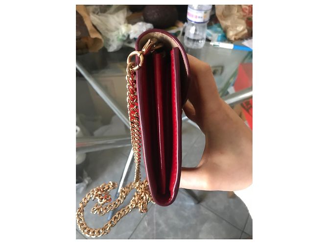Pochette Max Mara Wallet Pocket Rossa Pelle Catena Dorata Rosso - vista 4