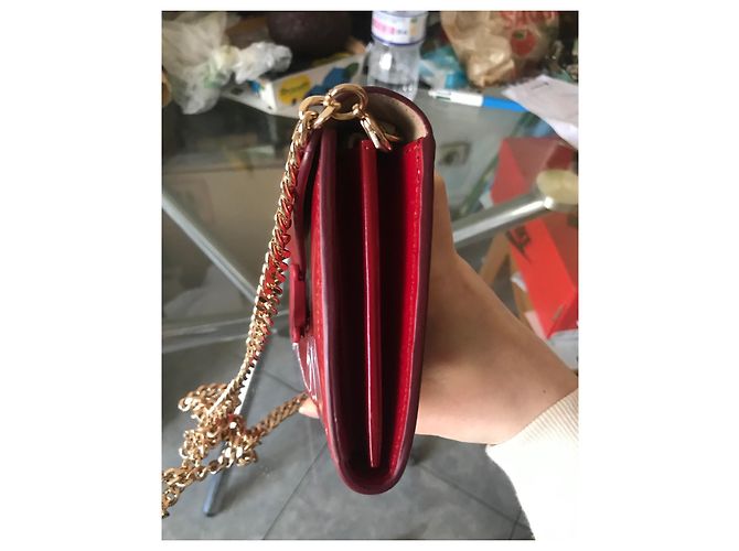 Pochette Max Mara Wallet Pocket Rossa Pelle Catena Dorata Rosso - vista 8