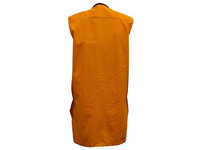 Marni Plissee-Frontbluse mit Halsschleife aus orangefarbener Baumwolle - Ansicht 3