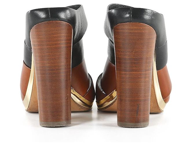 Rebecca Minkoff Mules Rae in pelle nera/marrone - vista 4
