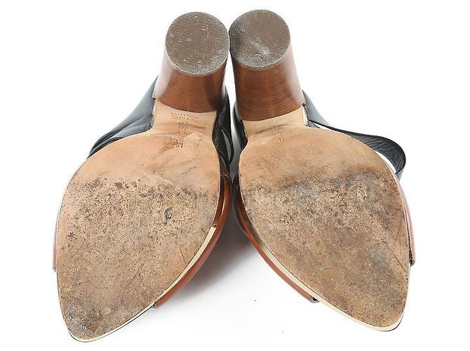 Rebecca Minkoff Mules Rae in pelle nera/marrone - vista 5
