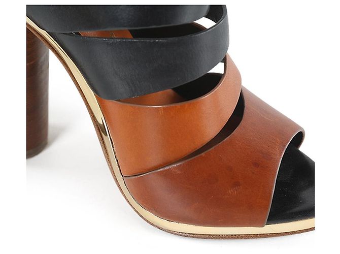 Rebecca Minkoff Mules Rae in pelle nera/marrone - vista 7