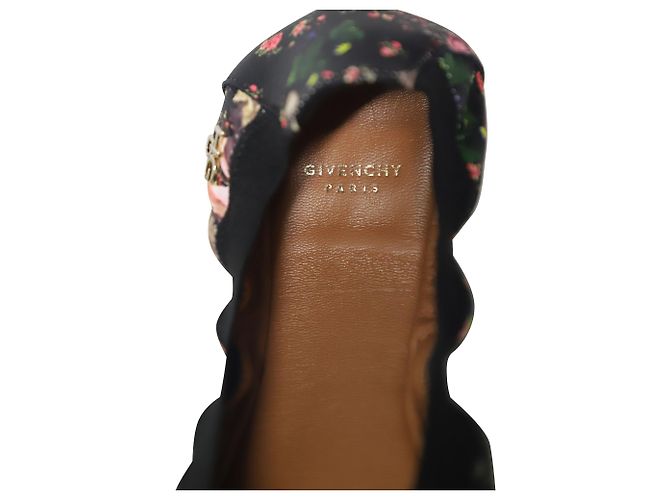 Givenchy Ballerinas mit Blumenmuster aus schwarzem Leder - Ansicht 6